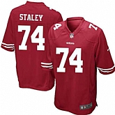 Nike Men & Women & Youth 49ers #74 Joe Staley Red Team Color Game Jersey,baseball caps,new era cap wholesale,wholesale hats